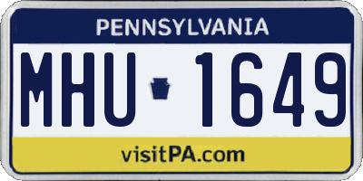 PA license plate MHU1649