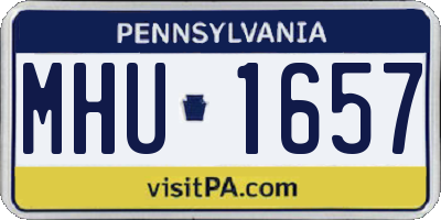PA license plate MHU1657