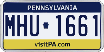 PA license plate MHU1661