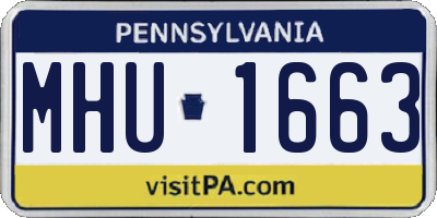 PA license plate MHU1663