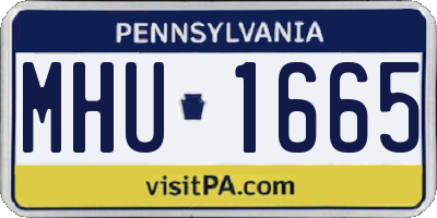PA license plate MHU1665