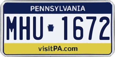 PA license plate MHU1672
