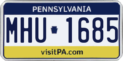 PA license plate MHU1685