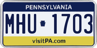 PA license plate MHU1703