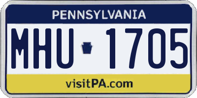 PA license plate MHU1705