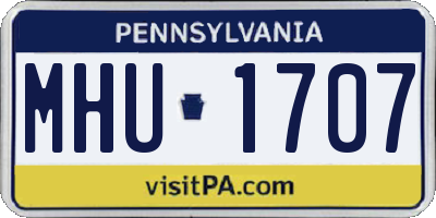 PA license plate MHU1707