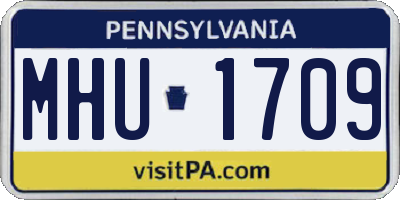 PA license plate MHU1709