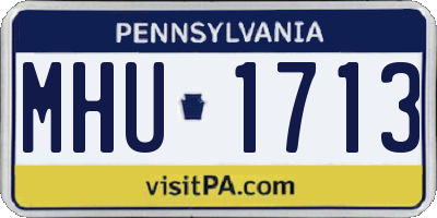 PA license plate MHU1713
