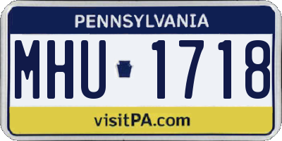 PA license plate MHU1718