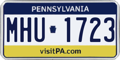 PA license plate MHU1723