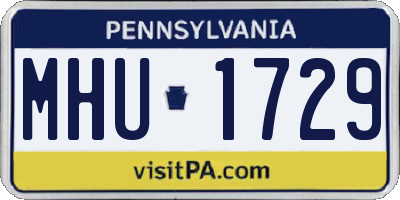 PA license plate MHU1729