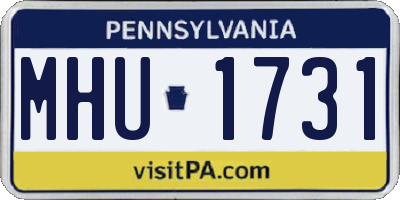 PA license plate MHU1731