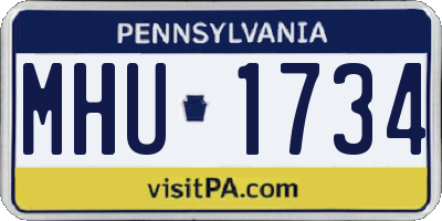 PA license plate MHU1734