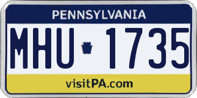 PA license plate MHU1735