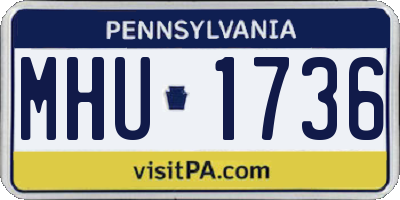 PA license plate MHU1736