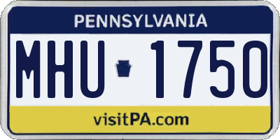PA license plate MHU1750