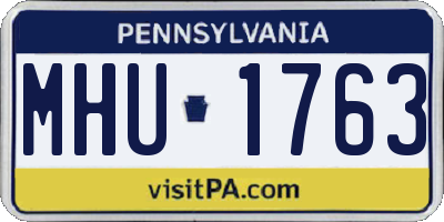 PA license plate MHU1763