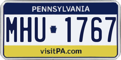 PA license plate MHU1767