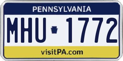 PA license plate MHU1772