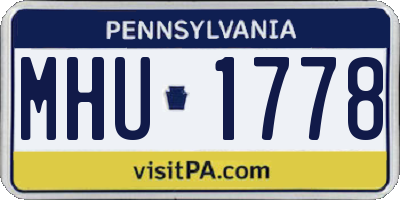 PA license plate MHU1778