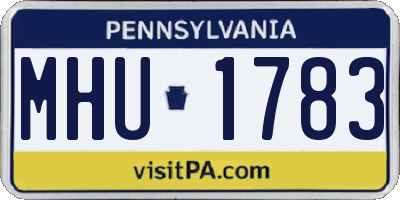 PA license plate MHU1783