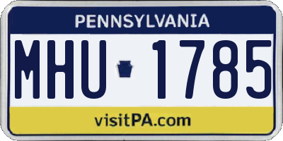 PA license plate MHU1785