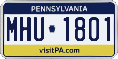 PA license plate MHU1801