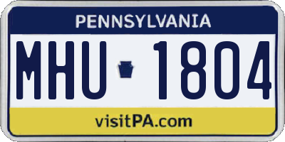 PA license plate MHU1804