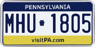PA license plate MHU1805
