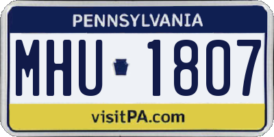 PA license plate MHU1807