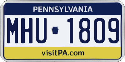 PA license plate MHU1809