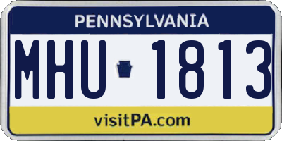 PA license plate MHU1813