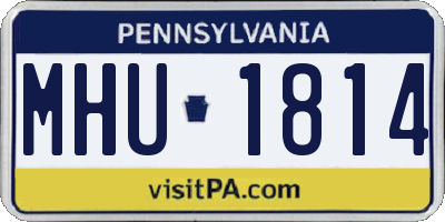 PA license plate MHU1814