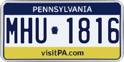 PA license plate MHU1816