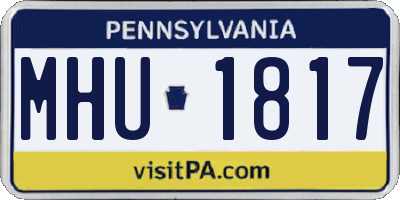 PA license plate MHU1817