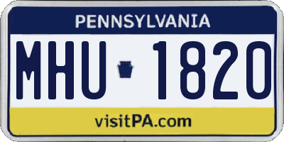 PA license plate MHU1820