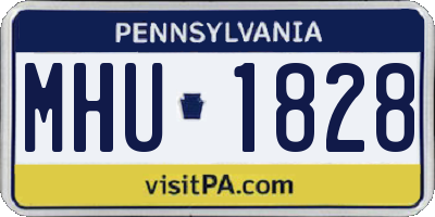 PA license plate MHU1828