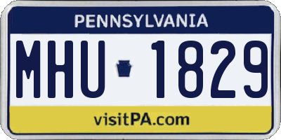 PA license plate MHU1829