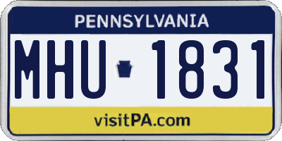 PA license plate MHU1831
