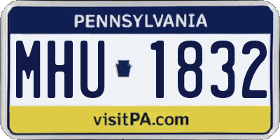 PA license plate MHU1832