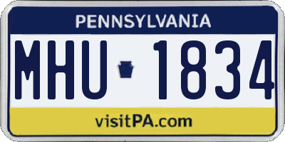 PA license plate MHU1834