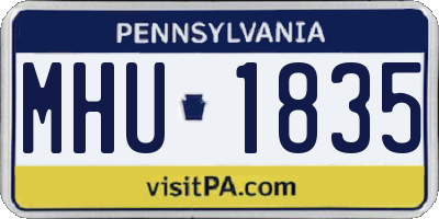 PA license plate MHU1835