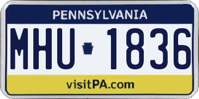 PA license plate MHU1836