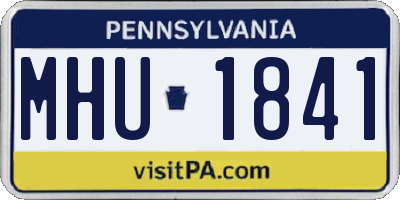 PA license plate MHU1841