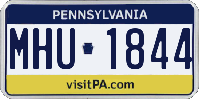 PA license plate MHU1844