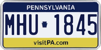 PA license plate MHU1845
