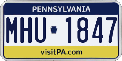 PA license plate MHU1847