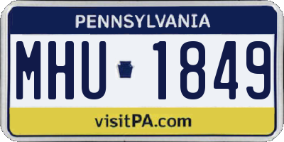 PA license plate MHU1849