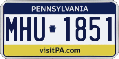 PA license plate MHU1851
