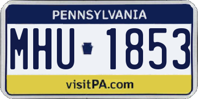 PA license plate MHU1853